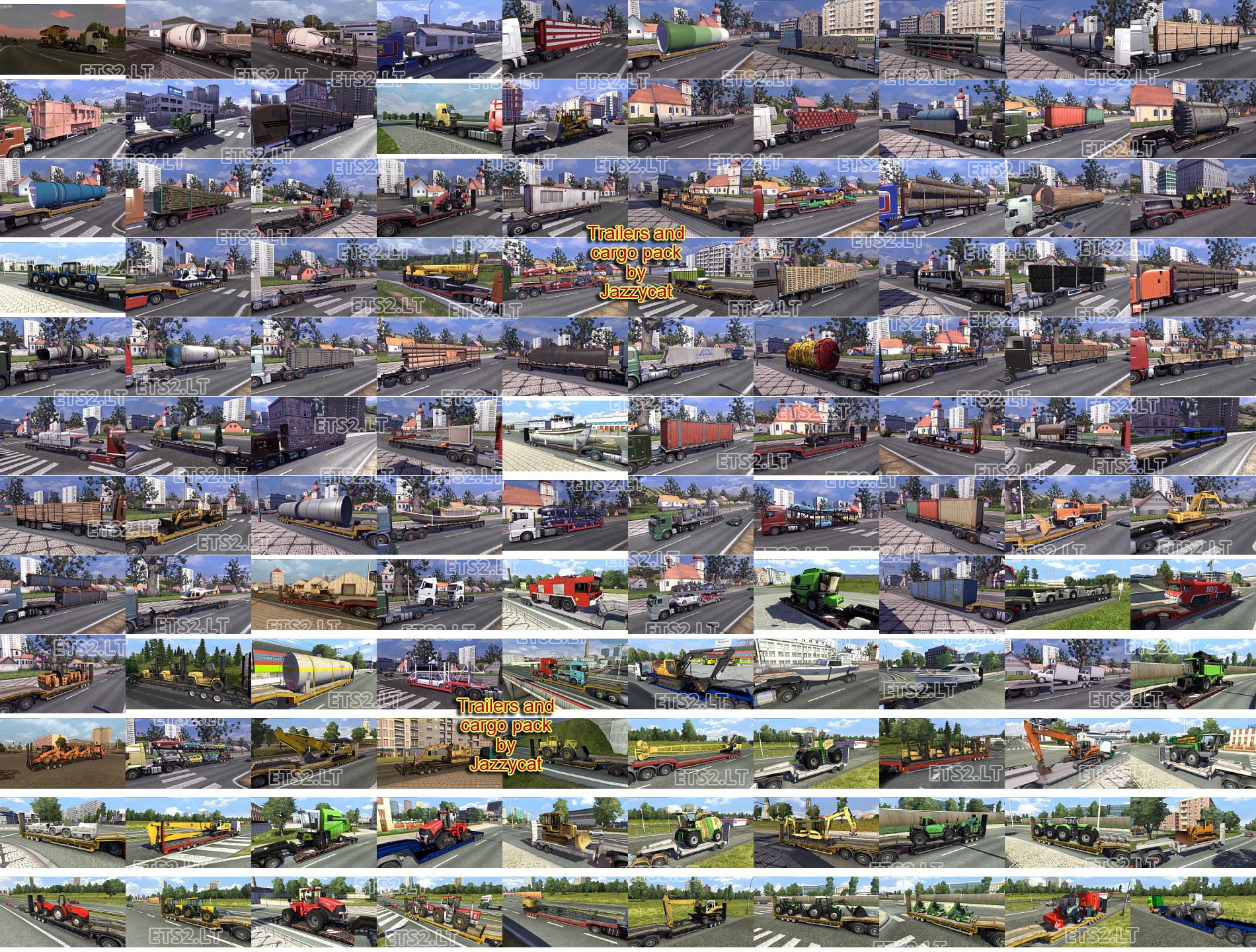 Mod adds about 130 trailers and cargos. All standalone. Noting
