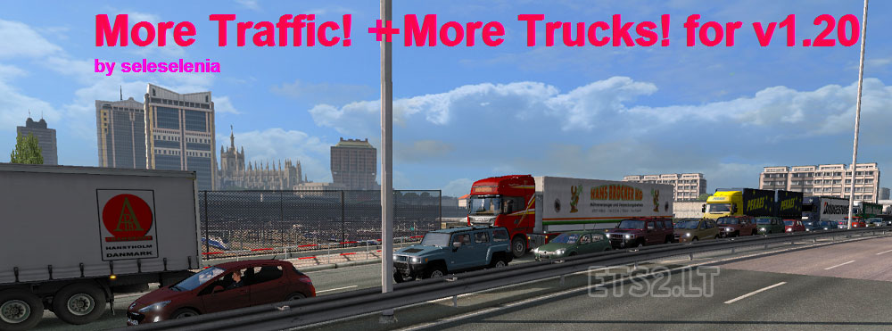 More traffic! + more trucks for v 1.20 | ETS 2 mods