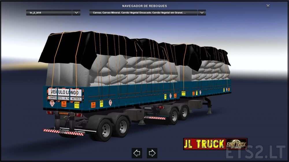 双铰接式拖车运输和货物v.3.2