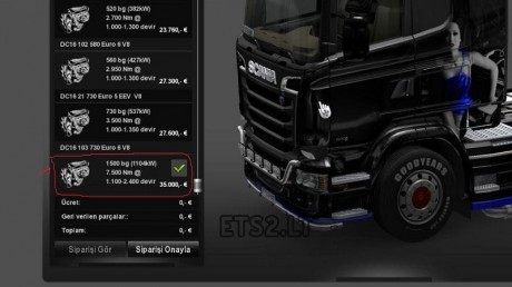 Scania Streamline 1500 – 2000hp Motor