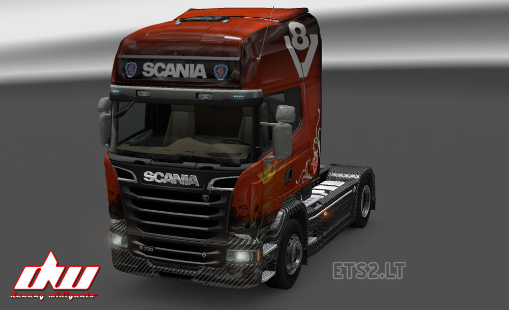 Scania Streamline Carbon V8 Skin | ETS2 mods