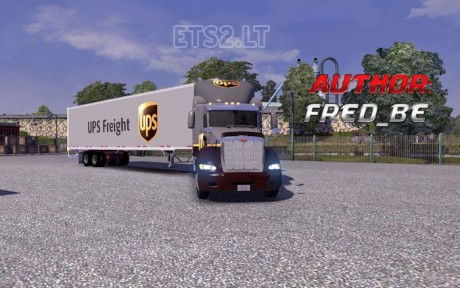Peterbilt 386 UPS Skin + Trailer