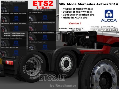 50k Mercedes Actros 2014 Alcoa Wheels Pack