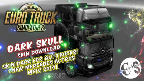 Dark Skull Skin Pack for All Trucks + New Mercedes Actros MPIV 2014 + Volvo Ohaha