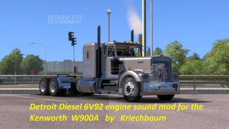 Kenworth W900A Detroit Diesel 6V92 engine sound
