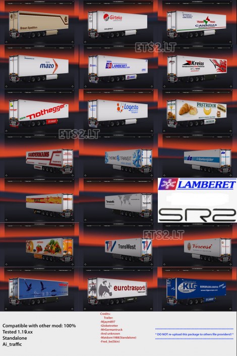 Trailers Pack Lamberet (1) | ETS2 mods