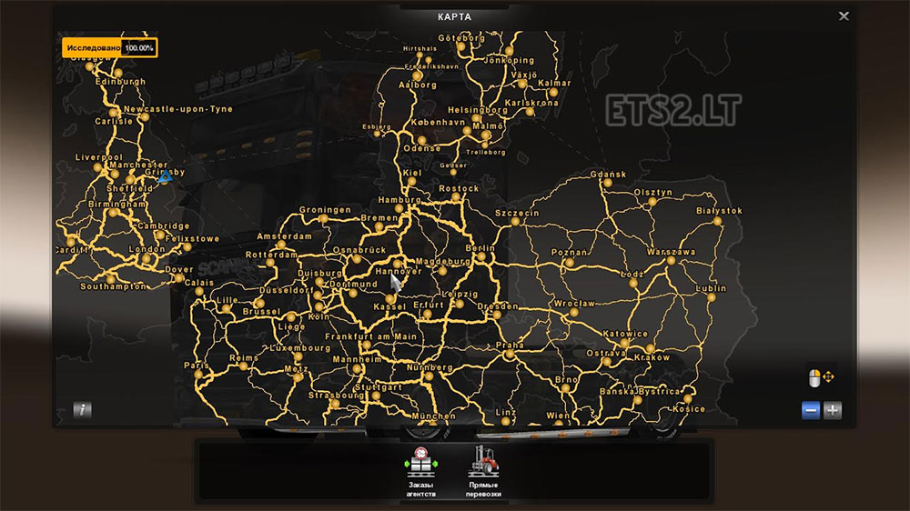 Save ets2 Trackman 1.19.2.1s Going East + Scandinavia DLC 100 Map