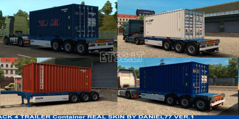 4 Trailer Container 20 ft Real Skin v 1.0 | ETS 2 mods