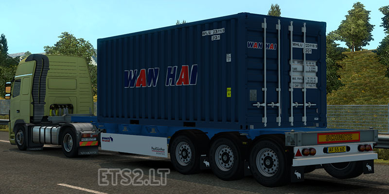 4 Trailer Container 20 ft Real Skin v 1.0 | ETS2 mods