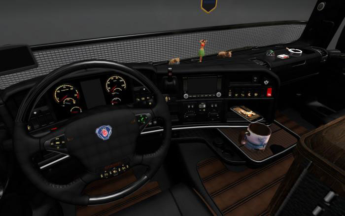 Leather Black And Brown Interior For Scania Rs Rjl Ets 2 Mods