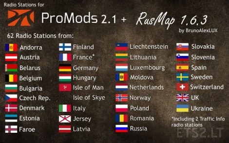 Radio Stations For Promods 2.1 + RusMap 1.6.3 | ETS2 Mods