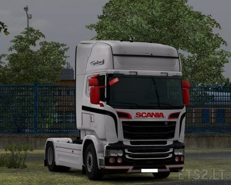 Scania RJL Red Black White Skin | ETS2 mods