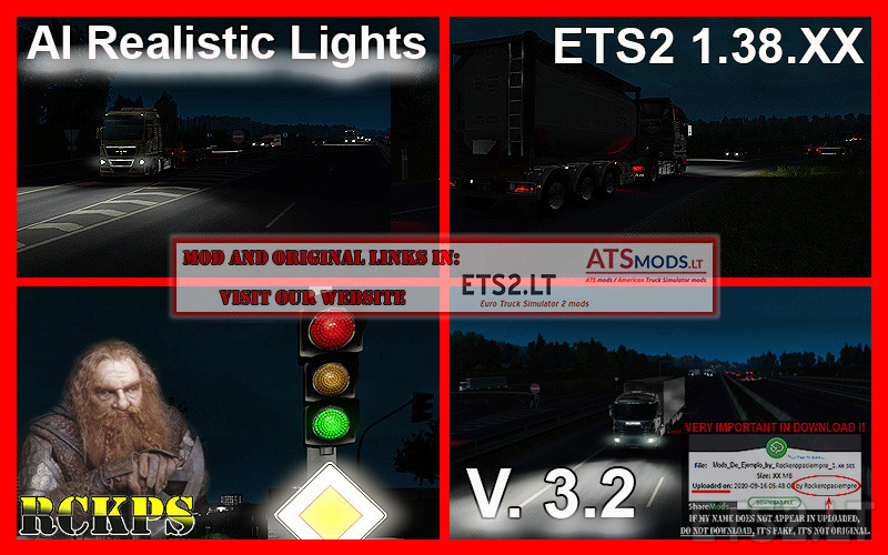 tommelfinger lammelse Grønland AI Realistic lights V. 3.2 For ETS2 1.38.XX - Greek Euro Truck Simulator 2