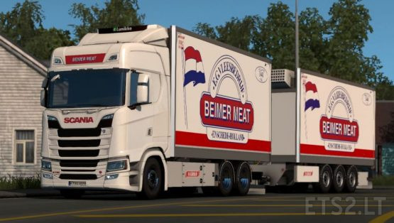 Beimer Meat paintjob for Scania S and Närko trailers