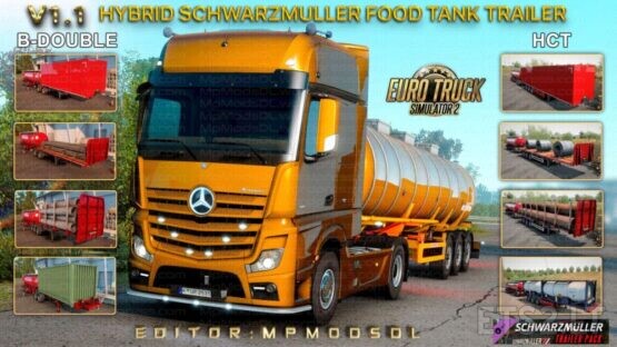 Hybrid Schwarzmuller Food Tank Trailer Mod v1.1 For ETS2 Single-Multiplayer