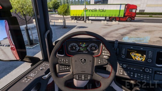 Scania Alcantara steering wheel & Truck Seat V1.0