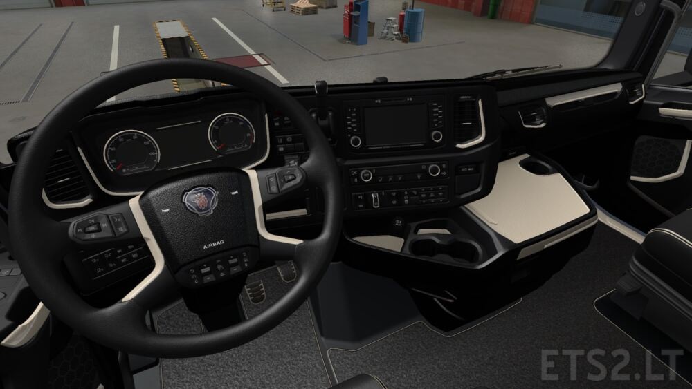 clearly grass microscopic Scania S and R 2016 – Black / Beige Interior | ETS2 mods