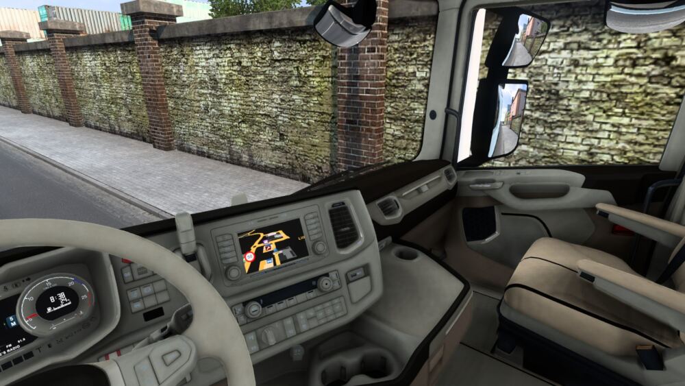 Wardian case Settle Whichever Scania Next Generation – White / Beige Interior | ETS2 mods