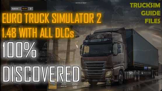 100% opened map in ETS2 1.48 Profile will all DLC