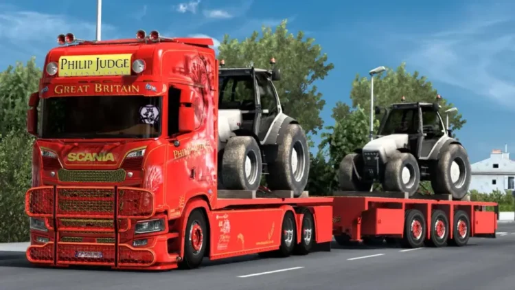 Custom Flatbed Chassis and Trailer Combo for RJL & Next Gen Scania v4.0 [1.51]