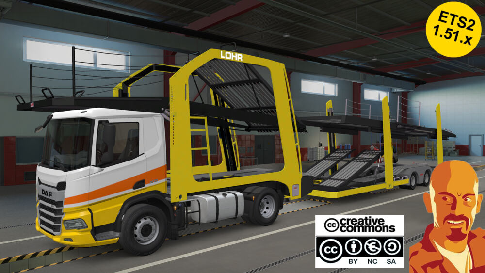 DAF XD CAR TRANSPORTER v1.1 ETS2 1.51.x | ETS2 mods