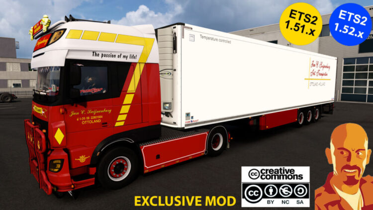DAF XF106 JANC C. SWIJNENBURG + SCHMITZ SKO TRAILER ETS2 1.51-1.52.x (EXCLUSIVE MOD)