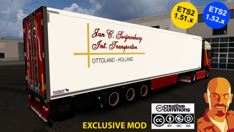 DAF XF106 JANC C. SWIJNENBURG + SCHMITZ SKO TRAILER ETS2 1.51-1.52.x (EXCLUSIVE MOD)