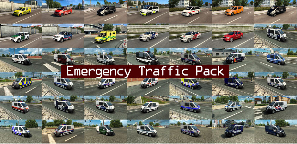 Emergency Traffic Pack by TrafficManiac v1.2.10 | ETS2 mods