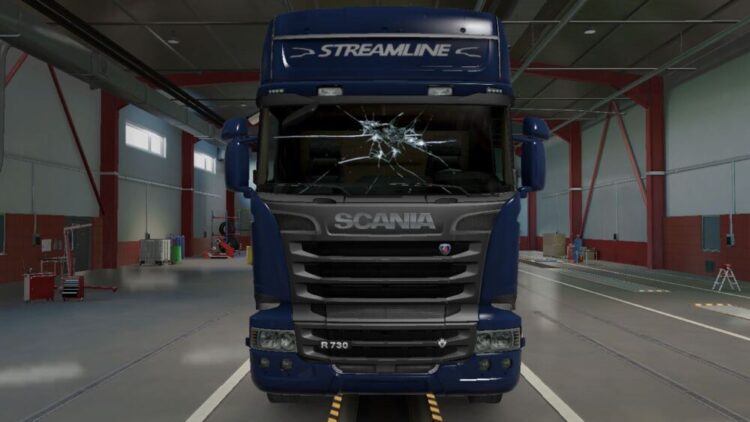 MUD AND GLASS MARKS ON THE WINDSCREEN For ETS2 V1.51