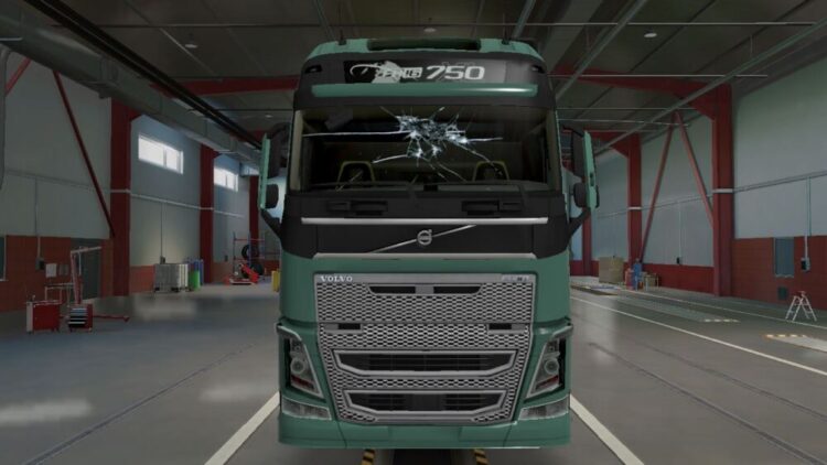 MUD AND GLASS MARKS ON THE WINDSCREEN For ETS2 V1.51