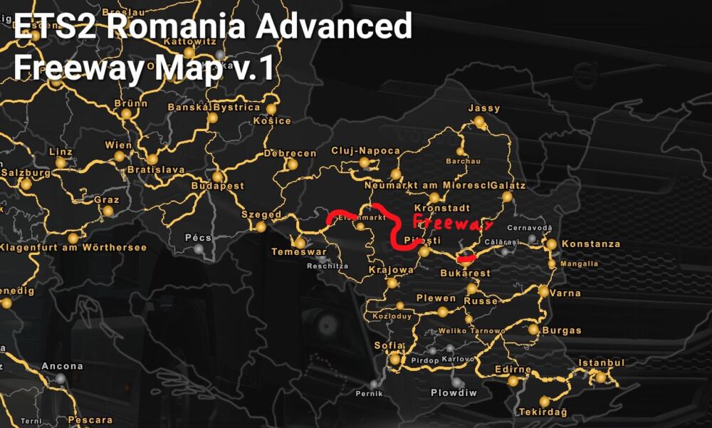 ETS2 Romania Advanced Freeway Map v.1 [1.53] | ETS2 mods