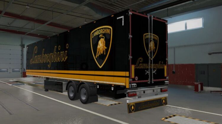 LAMBORGHINI Skin & Mudflap FOR SCS BOX TRAILER