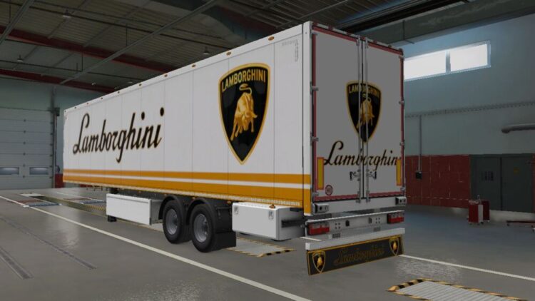 LAMBORGHINI Skin & Mudflap FOR SCS BOX TRAILER