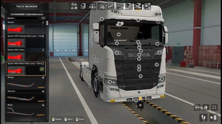 Painted Bumper spoiler for Scania Next Gen S/R v1.53