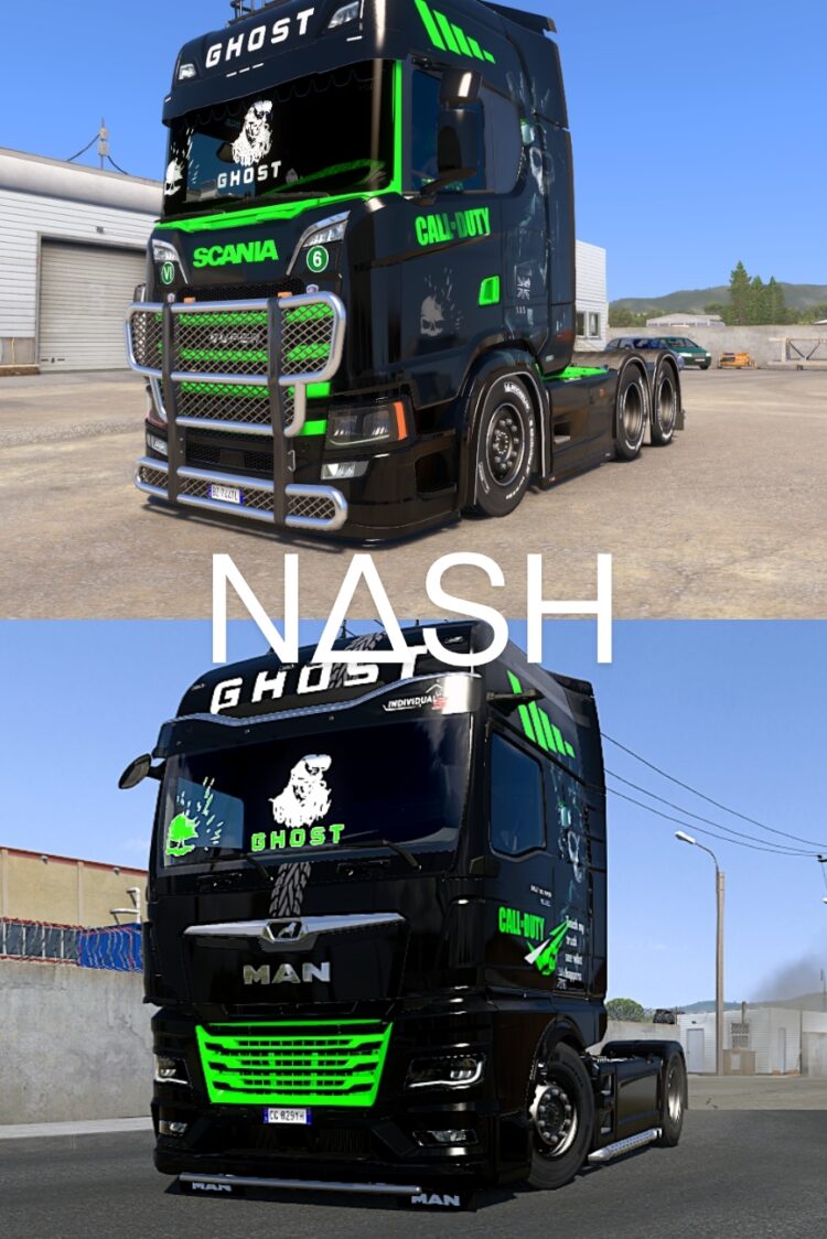 Scania S and MAN TGX 2020 Call of Duty Ghost skin