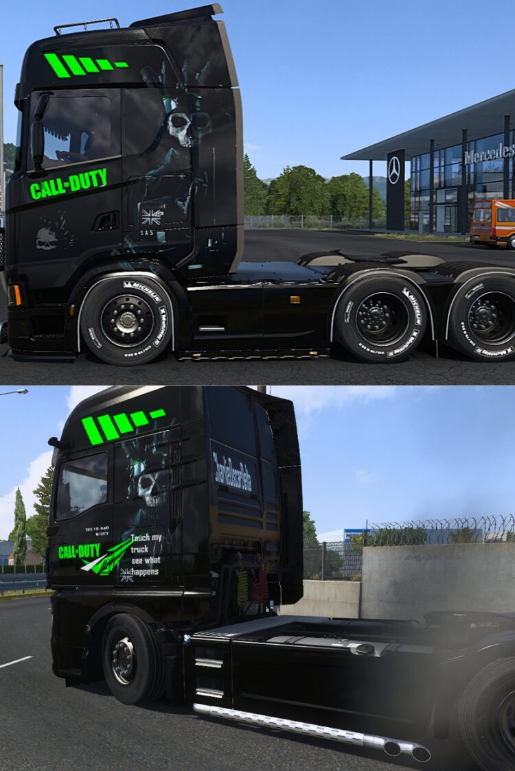 Scania S and MAN TGX 2020 Call of Duty Ghost skin
