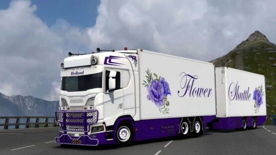 Scania S500 Flower Shuttle + Trailer v2.3