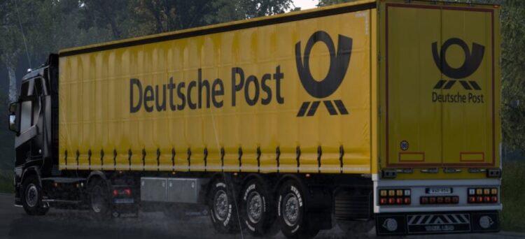 Deutsche post skin mod ETS2 (SCS box trailer)