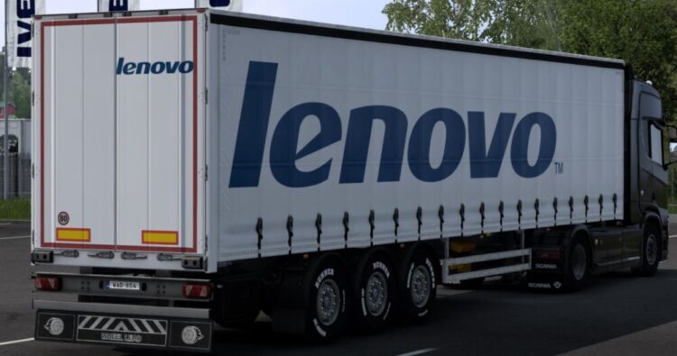 Lenovo trailer mod ETS2 (SCS box trailer)