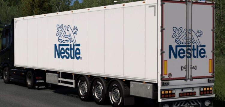 Nestle trailer mod ETS2 (SCS DryVan box trailer)