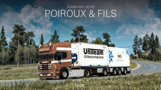 Scania 164L V8 580 Poiroux & Fils + Trailer v5.0