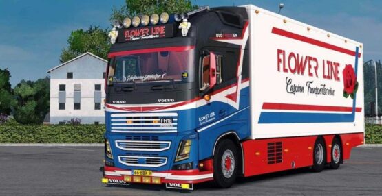 Volvo FH16 Tandem Flower Line + Trailer v5.0