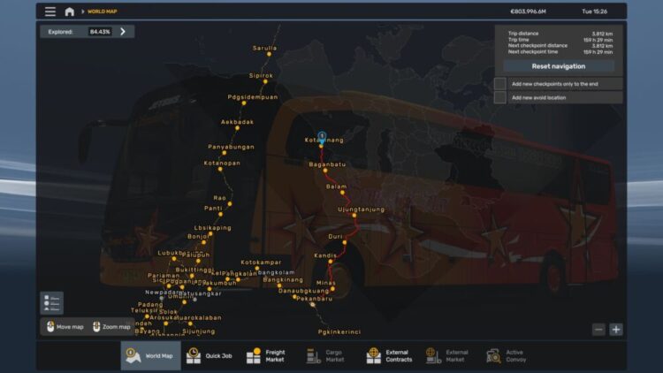 Map Sitinjau Lauik V16.1 With New Roads ETS2 1.36 to 154