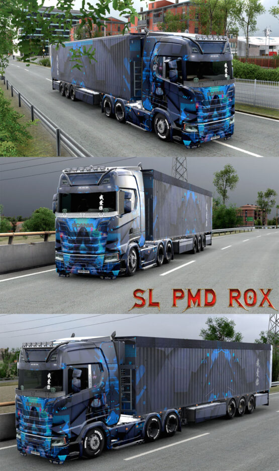 Scania S Blue Cyber Girl Skin