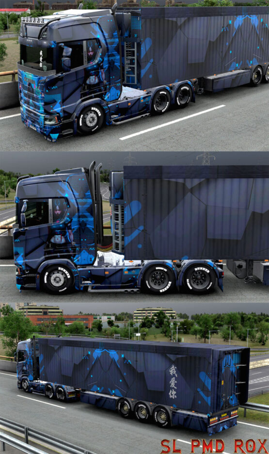 Scania S Blue Cyber Girl Skin