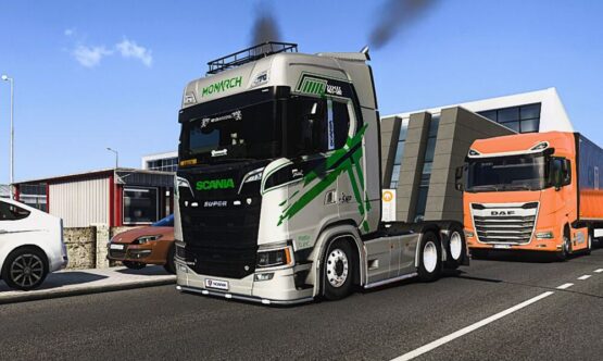 Scania S silver blue x green striped