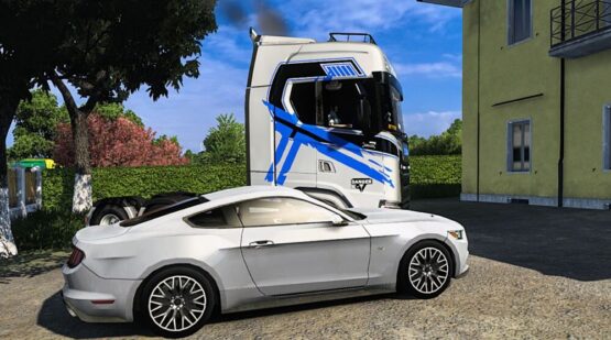 Scania S silver blue x green striped