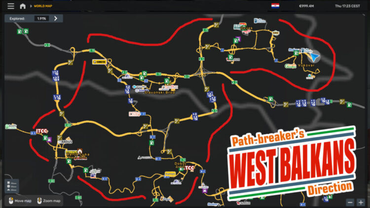 West Balkans Path-Breaker's Direction (WBPD) Map v4.1