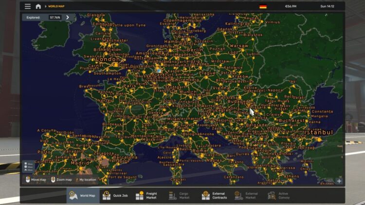 ETS2 World Map Background 2.1