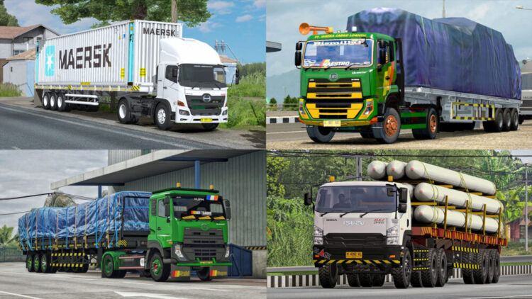 MOD TRUCK PACK INDONESIA – 8 Trucks in One Mod – ETS2 1.41 to 1.54